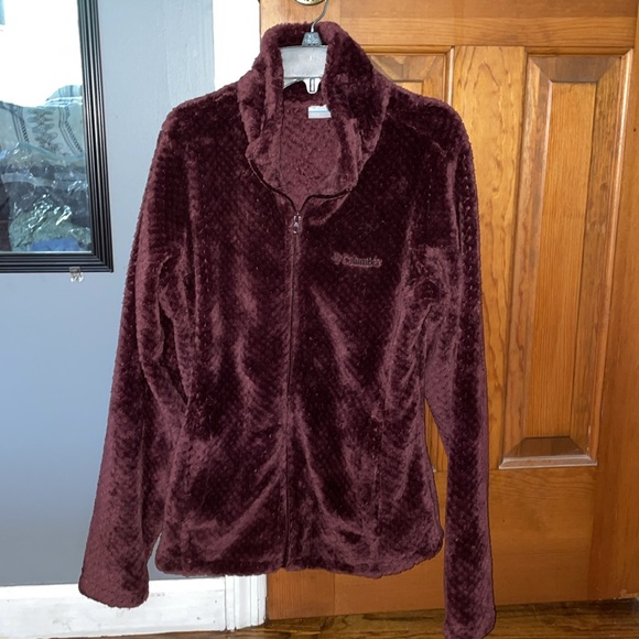 Medium Columbia Fleece Maroon - Picture 2 of 2